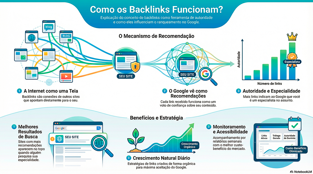 Como os Backlinks funcionam? : Infográfico